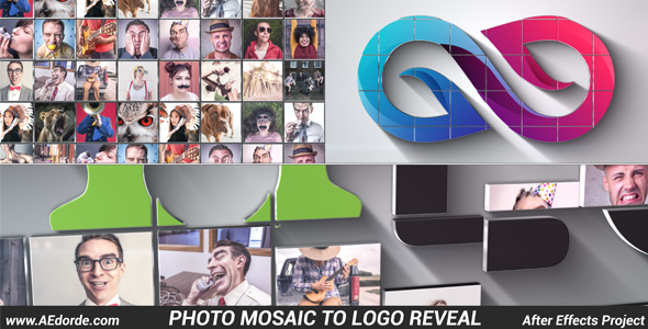 Photo Mosaic to Logo Reveal