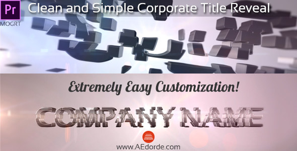 Clean and Simple Corporate Title Reveal Premiere Pro Mogrt Project