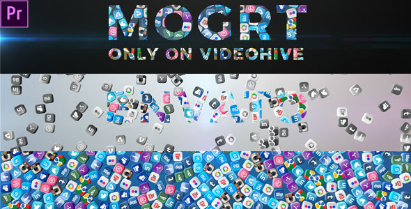 Falling social icons title reveal