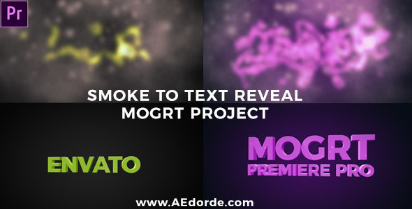 smoke to text reveal premiere pro mogrt project