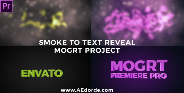 smoke to text reveal premiere pro mogrt project